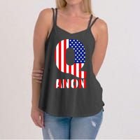 Q Anon Patriotic USA Flag Women's Strappy Tank