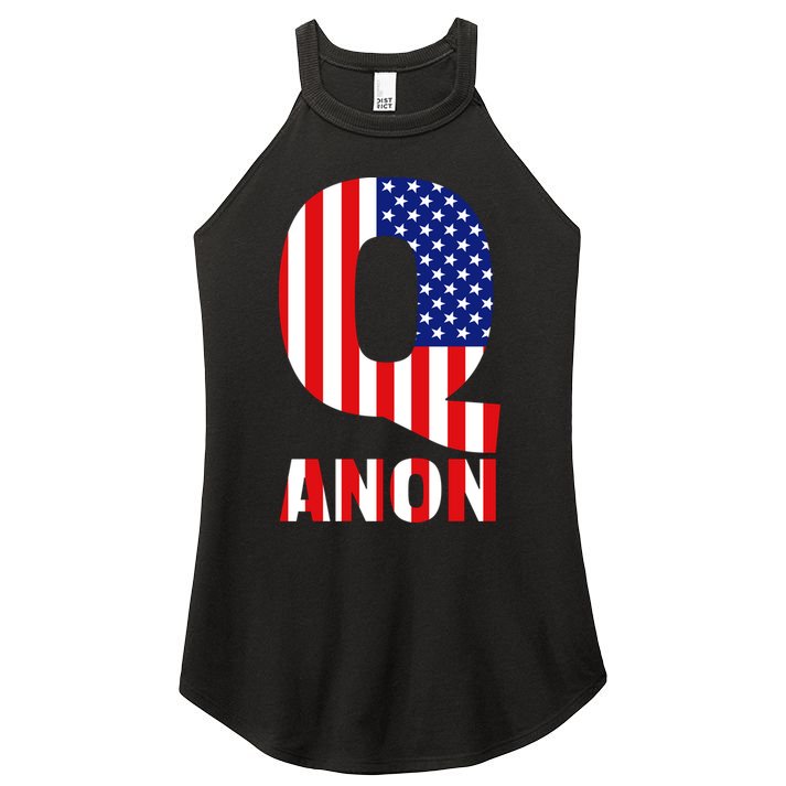 Q Anon Patriotic USA Flag Women's Perfect Tri Rocker Tank
