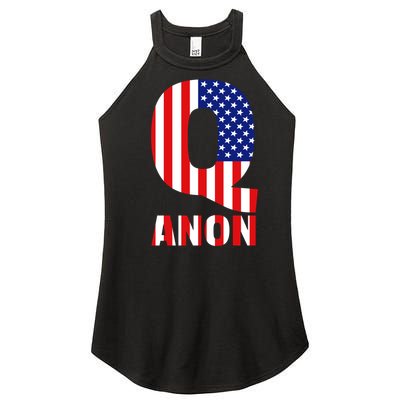 Q Anon Patriotic USA Flag Women's Perfect Tri Rocker Tank