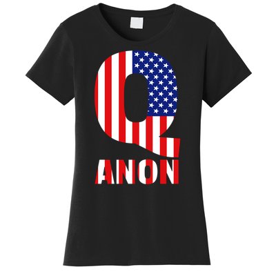 Q Anon Patriotic USA Flag Women's T-Shirt