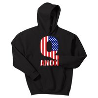 Q Anon Patriotic USA Flag Kids Hoodie