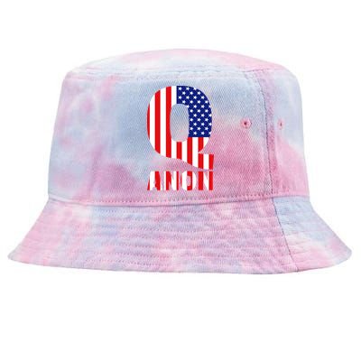 Q Anon Patriotic USA Flag Tie-Dyed Bucket Hat