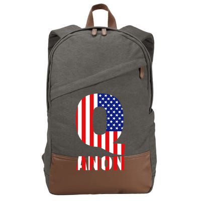 Q Anon Patriotic USA Flag Cotton Canvas Backpack