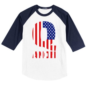 Q Anon Patriotic USA Flag Baseball Sleeve Shirt