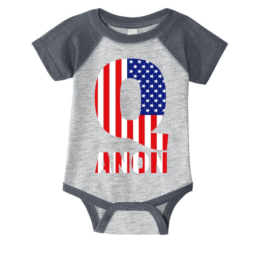 Q Anon Patriotic USA Flag Infant Baby Jersey Bodysuit