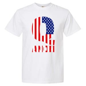 Q Anon Patriotic USA Flag Garment-Dyed Heavyweight T-Shirt