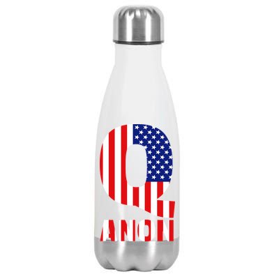 Q Anon Patriotic USA Flag Stainless Steel Insulated Water Bottle