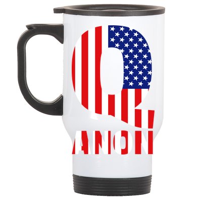 Q Anon Patriotic USA Flag Stainless Steel Travel Mug