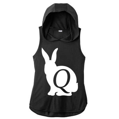 Q-anon Rabbit Logo Ladies PosiCharge Tri-Blend Wicking Draft Hoodie Tank