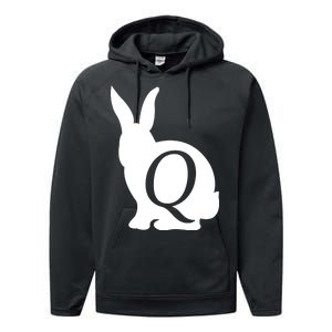 Q-anon Rabbit Logo Performance Fleece Hoodie