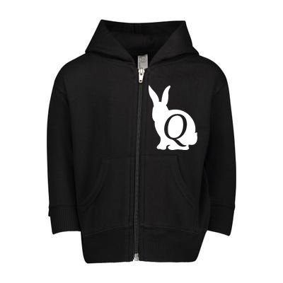 Q-anon Rabbit Logo Toddler Zip Fleece Hoodie