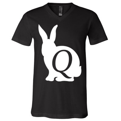 Q-anon Rabbit Logo V-Neck T-Shirt