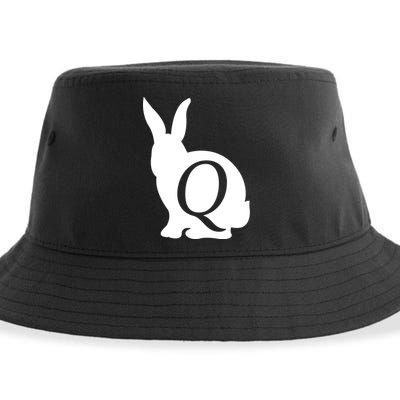 Q-anon Rabbit Logo Sustainable Bucket Hat