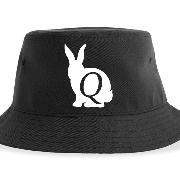 Q-anon Rabbit Logo Sustainable Bucket Hat