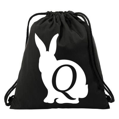 Q-anon Rabbit Logo Drawstring Bag