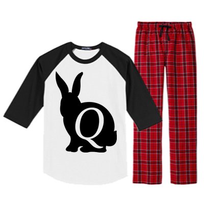 Q-anon Rabbit Logo Raglan Sleeve Pajama Set