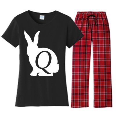 Q-anon Rabbit Logo Women's Flannel Pajama Set