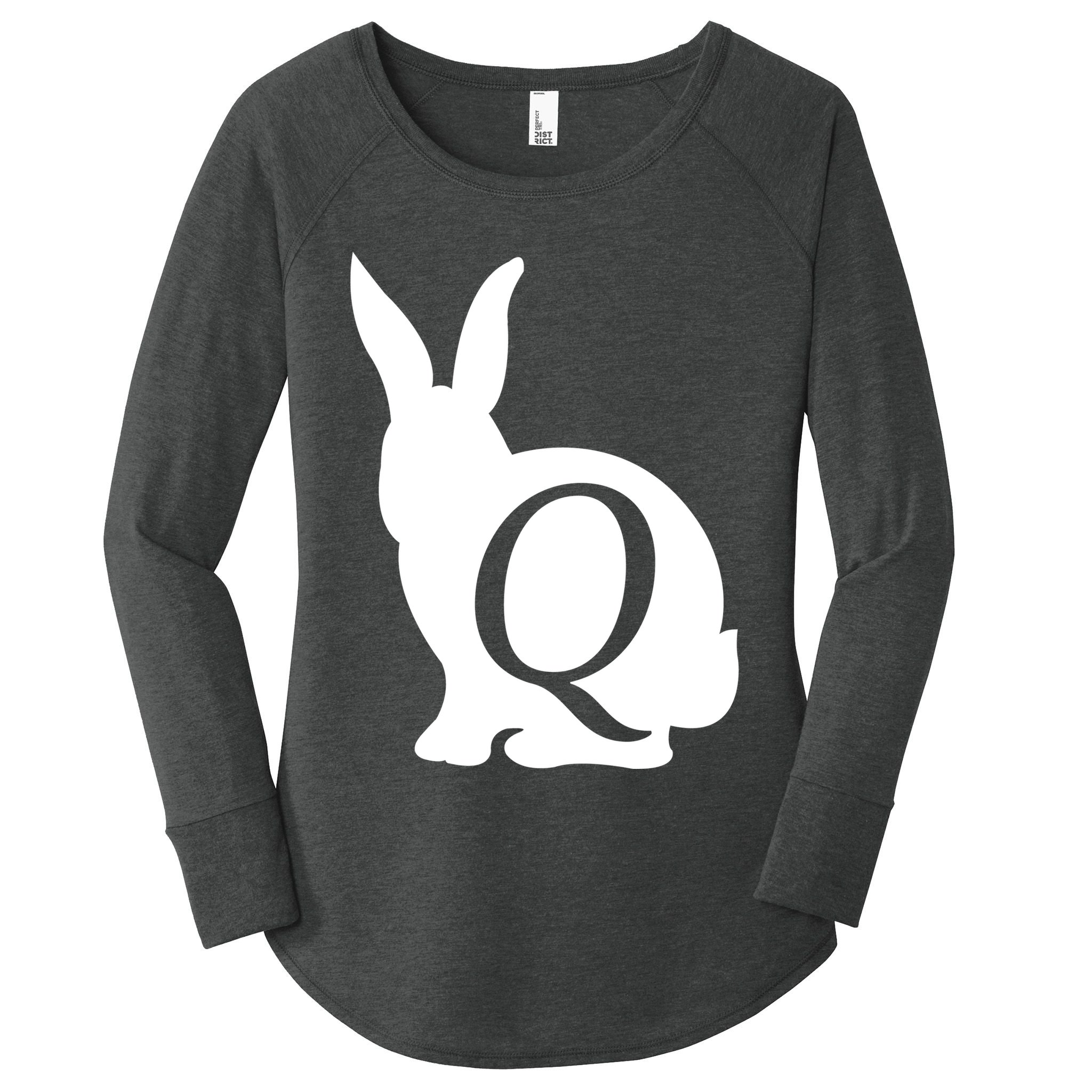 Q-anon Rabbit Logo Women's Perfect Tri Tunic Long Sleeve Shirt