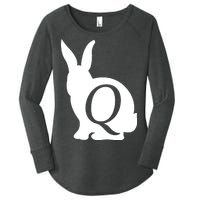 Q-anon Rabbit Logo Women's Perfect Tri Tunic Long Sleeve Shirt