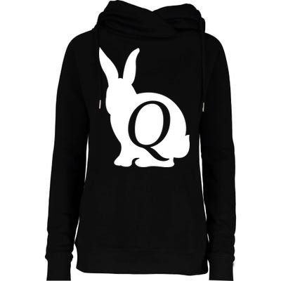 Q-anon Rabbit Logo Womens Funnel Neck Pullover Hood