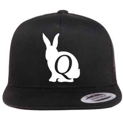 Q-anon Rabbit Logo Flat Bill Trucker Hat