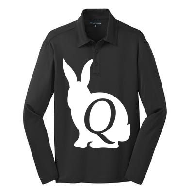 Q-anon Rabbit Logo Silk Touch Performance Long Sleeve Polo