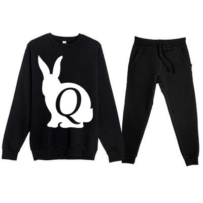 Q-anon Rabbit Logo Premium Crewneck Sweatsuit Set