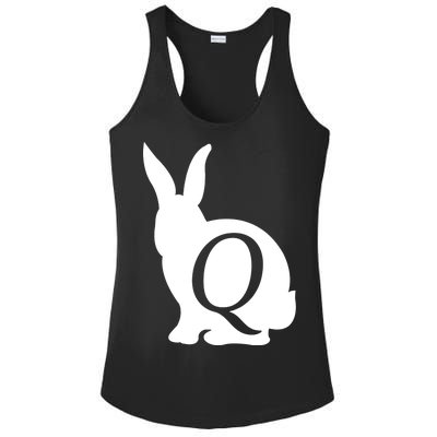 Q-anon Rabbit Logo Ladies PosiCharge Competitor Racerback Tank