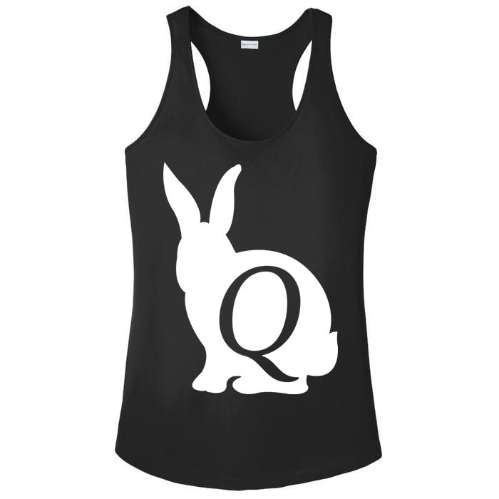 Q-anon Rabbit Logo Ladies PosiCharge Competitor Racerback Tank