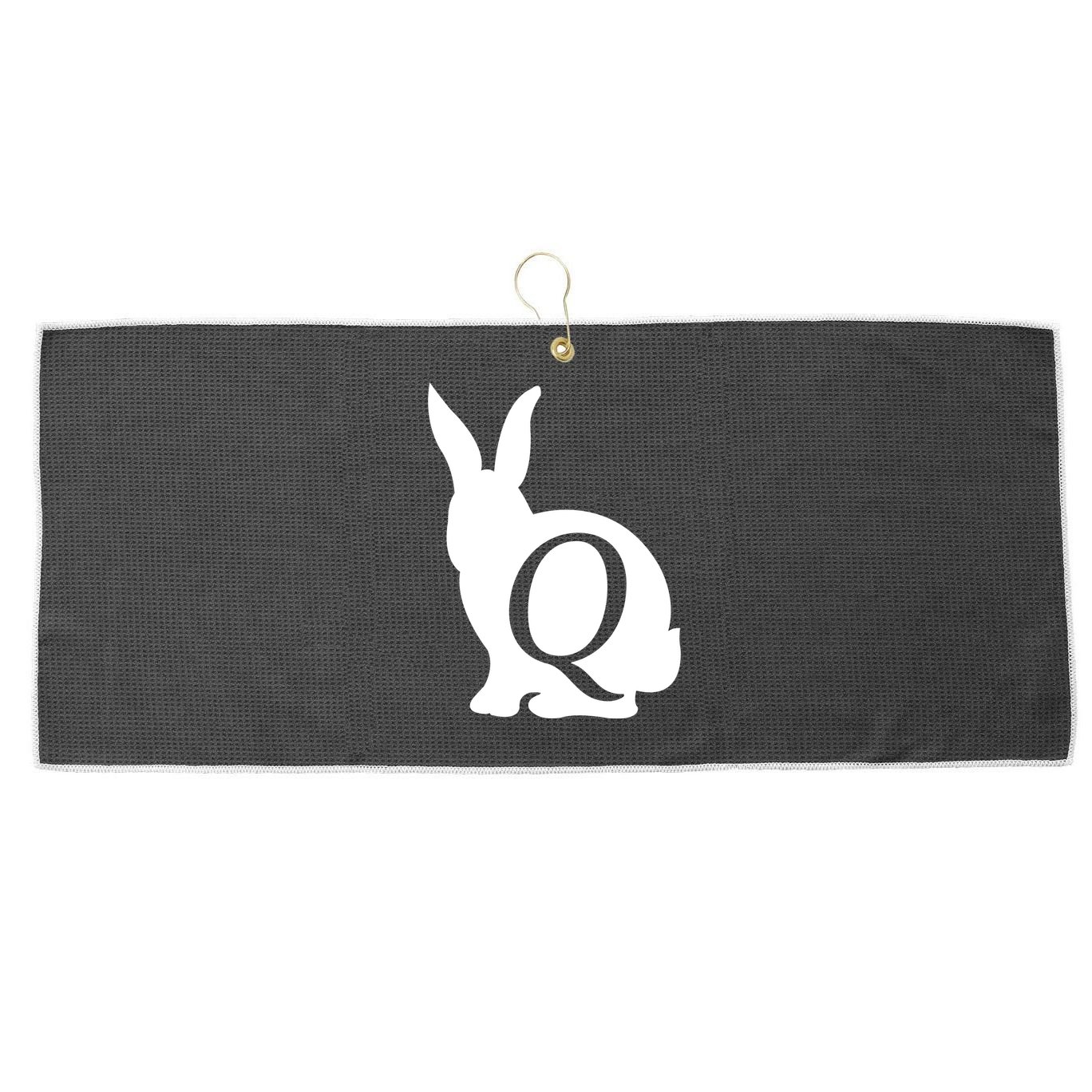 Q-anon Rabbit Logo Large Microfiber Waffle Golf Towel
