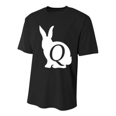 Q-anon Rabbit Logo Youth Performance Sprint T-Shirt