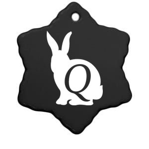 Q-anon Rabbit Logo Ceramic Star Ornament