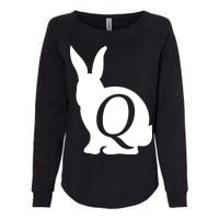 Q-anon Rabbit Logo Womens California Wash Sweatshirt