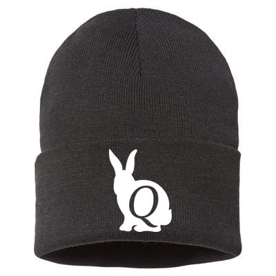 Q-anon Rabbit Logo Sustainable Knit Beanie