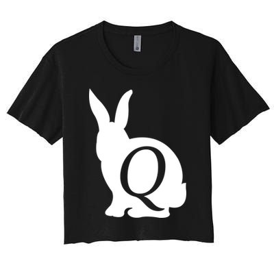 Q-anon Rabbit Logo Crop Top