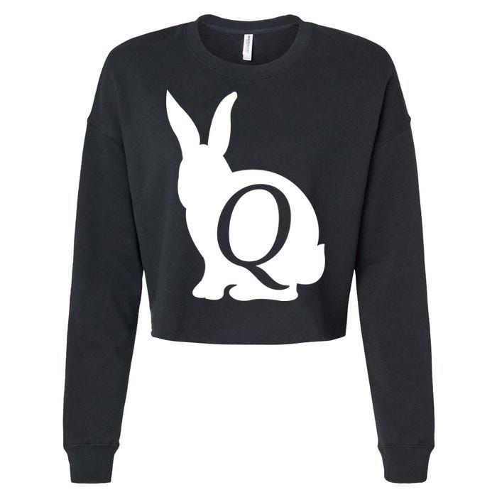 Q-anon Rabbit Logo Cropped Pullover Crew