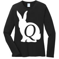 Q-anon Rabbit Logo Ladies Long Sleeve Shirt