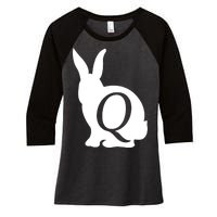 Q-anon Rabbit Logo Women's Tri-Blend 3/4-Sleeve Raglan Shirt