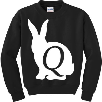 Q-anon Rabbit Logo Kids Sweatshirt