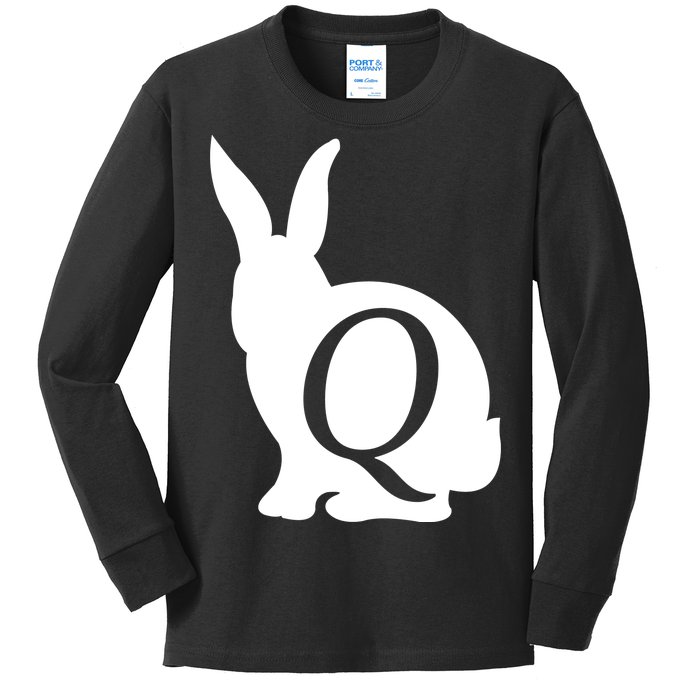 Q-anon Rabbit Logo Kids Long Sleeve Shirt