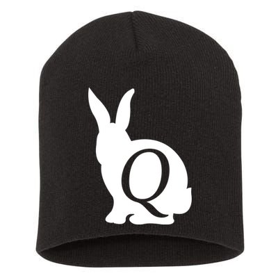 Q-anon Rabbit Logo Short Acrylic Beanie