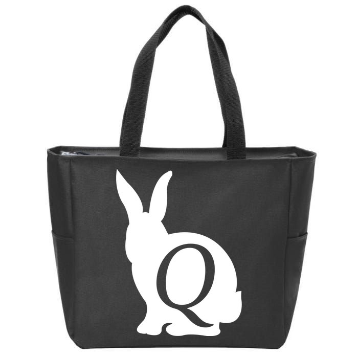 Q-anon Rabbit Logo Zip Tote Bag