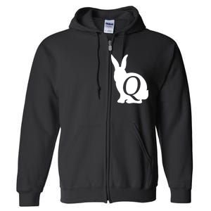 Q-anon Rabbit Logo Full Zip Hoodie