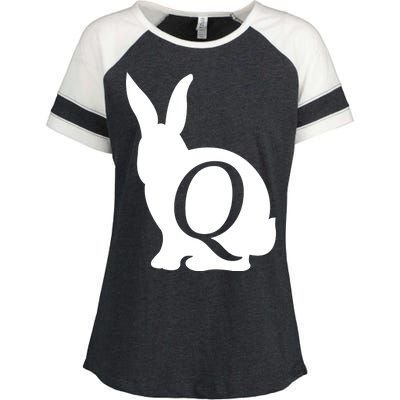 Q-anon Rabbit Logo Enza Ladies Jersey Colorblock Tee