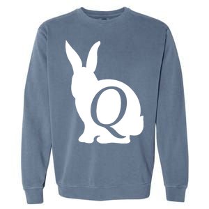 Q-anon Rabbit Logo Garment-Dyed Sweatshirt