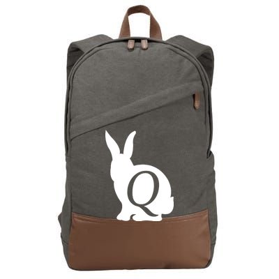 Q-anon Rabbit Logo Cotton Canvas Backpack