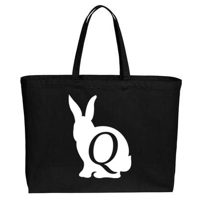 Q-anon Rabbit Logo Cotton Canvas Jumbo Tote