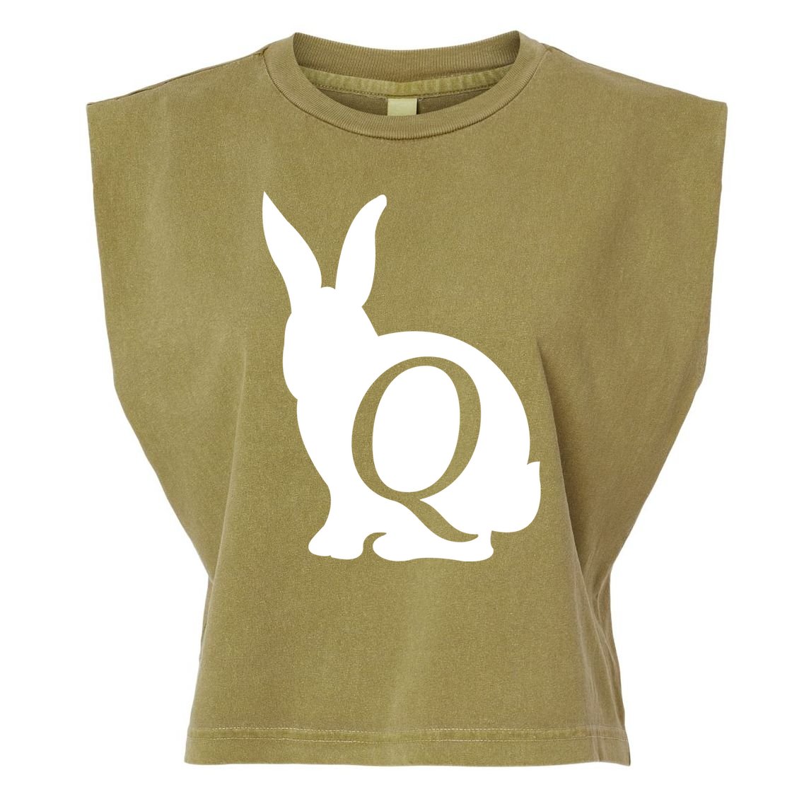 Q-anon Rabbit Logo Garment-Dyed Women's Muscle Tee
