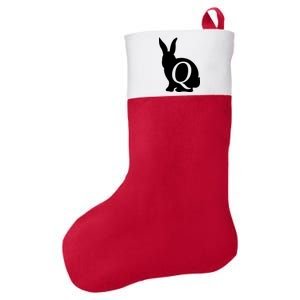 Q-anon Rabbit Logo Felt Holiday Christmas Stocking