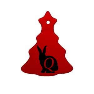 Q-anon Rabbit Logo Ceramic Tree Ornament